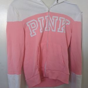 PINK victoria's secret hoodie white pink